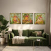 Set of 3 square canvas artworks