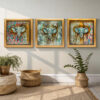 3D Elephant Portrait Set of 3