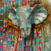 3D Elephant Portrait Set of 3