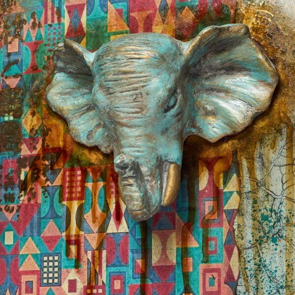 3D Elephant Portrait Set of 3